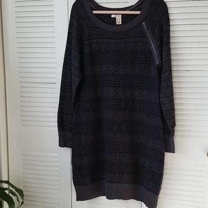 DKNY gray & black sweater dress